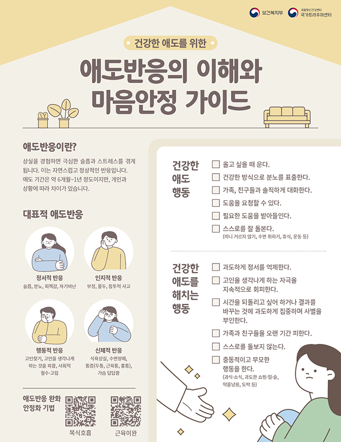 애도반응의 이해와 마음안정 가이드